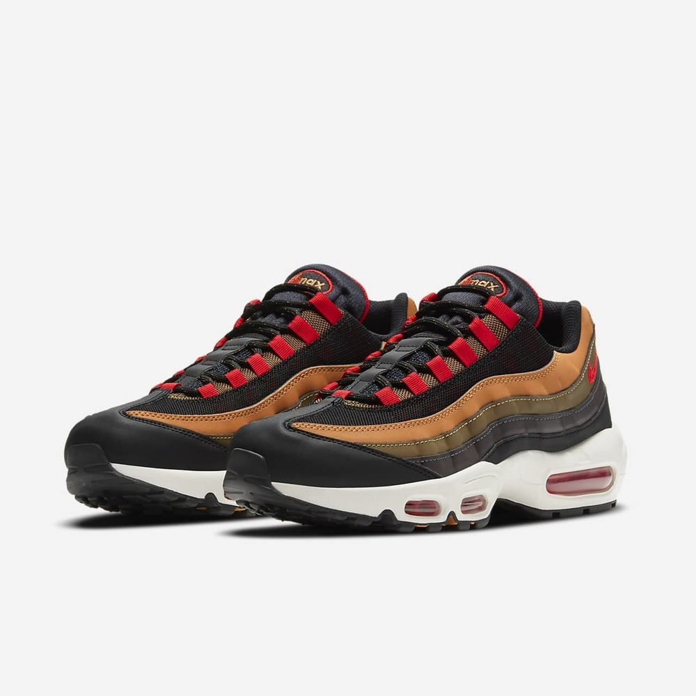 Sneakers Nike Air Max 95 Essential Marron 0361-895 Yukon Brown/Flax/Black/University Red Homme | TDY-20907547